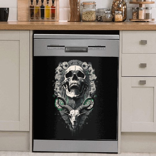 skull and goat Tattoo Dish Washer Covers