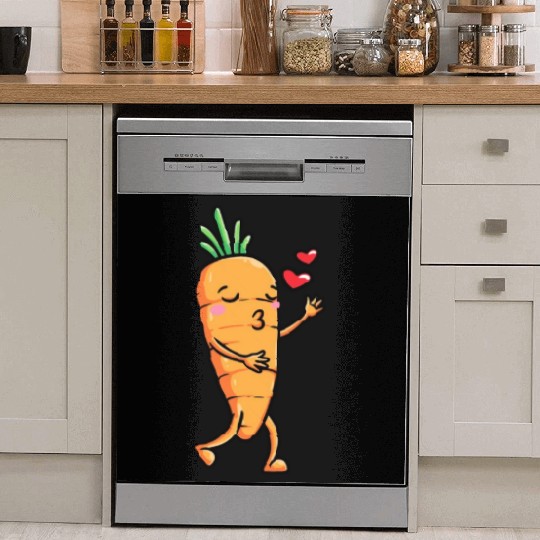 Carrot Emoticon Vegetable Vegan Vegetarian Dish Washer Covers