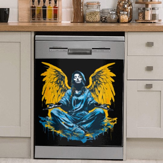 Woman with Angel Wings Angel Esoteric Wings Dish Washer Covers