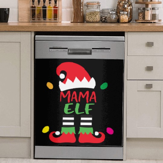 Merry Christmas mama elf Dish Washer Covers
