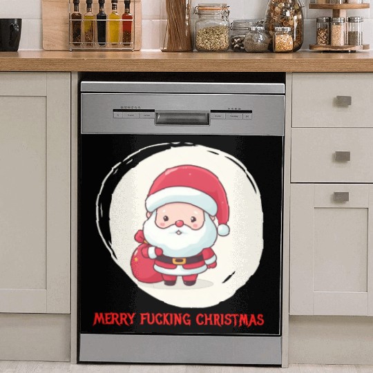 Cute Bad Santa Dish Washer Covers