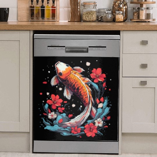 Koi Fish Koi Carp Japanese Koi Garden-Pond Koi Dish Washer Covers