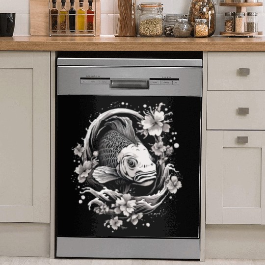 Koi Fish Koi Carp Japanese Tatto-style Koi Dish Washer Covers