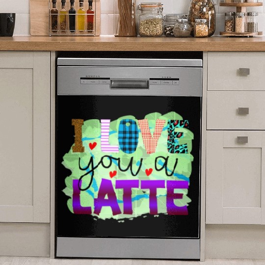 I Love You A Latte Dish Washer Covers
