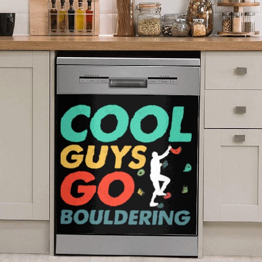 Cool Guys Go Bouldering Climbing Boulder Dish Washer Covers