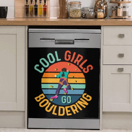 Cool Girls Go Bouldering Boulder Climbing Dish Washer Covers