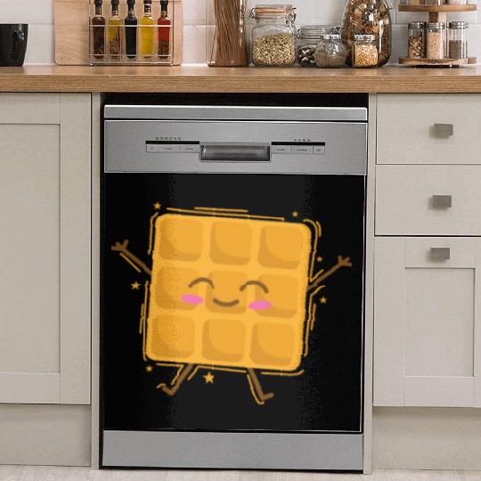 funny Waffle Pastry Baker Dough Dish Washer Covers