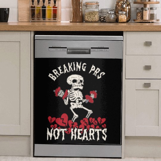 Anti Valentine´s Day Broken Heart Powerlifting Gym Dish Washer Covers