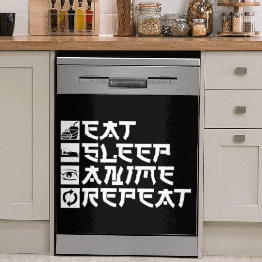 Anime Typography Dish Washer Covers Japanese Manga Dish Washer Covers