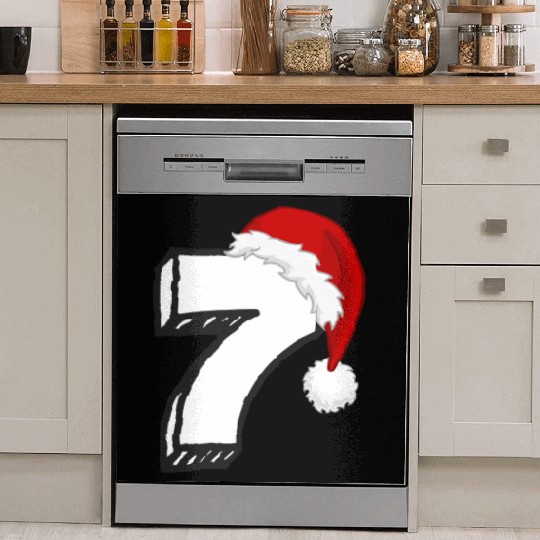 Lucky Number 7 - Christmas Numbering Seven Dish Washer Covers