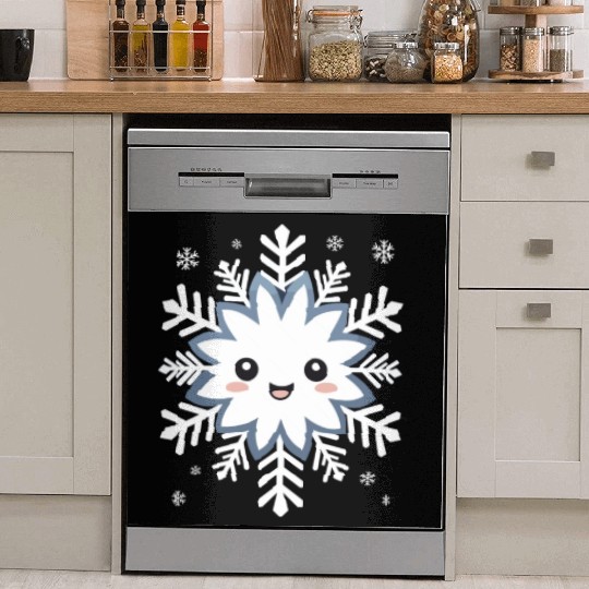 Cute Funny Snowflake Snow Winter Kawaii Gift Dish Washer Covers
