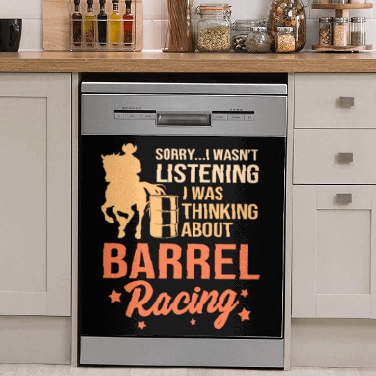 Horseback Riding Cowgirl Funny Barrel Racing Dish Washer Covers