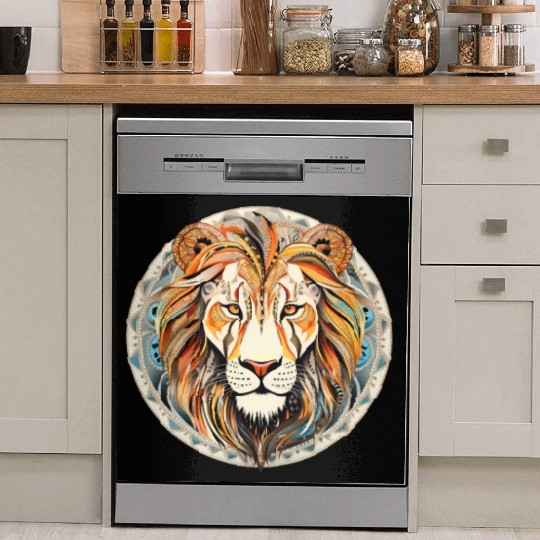Lion Mandala Art Dish Washer Covers