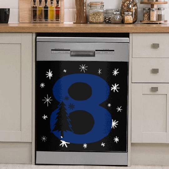 8th Winter Birthday Party - Christmas Number Eight Dish Washer Covers