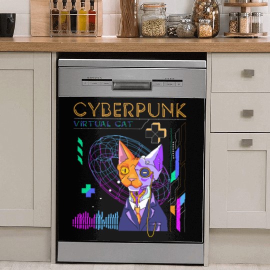 Cyborg Retro Gamer Scifi Dish Washer Covers