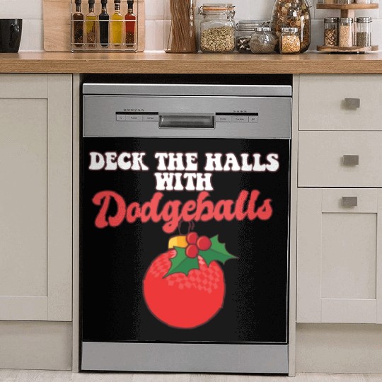 Dodgeball Player Coach Christmas Balls Deck The Dish Washer Covers