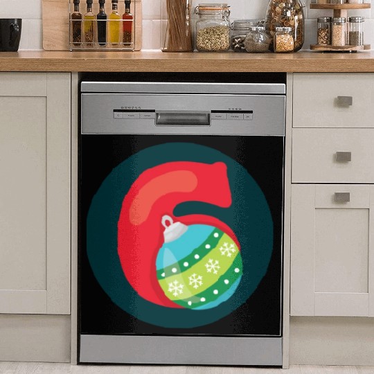 Number 6 Christmas Balls Age Six Dish Washer Covers