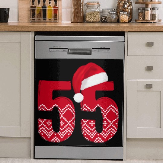 Christmas Number 55 Years Old - Nr. Fifty Five Dish Washer Covers