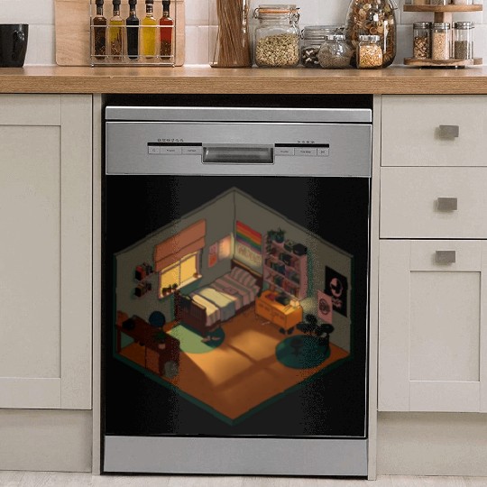 Heartstopper isometric bedroom Dish Washer Covers