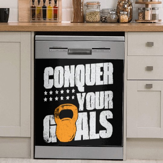 Conquer Your Goals Exercise Gym Lover Dish Washer Covers