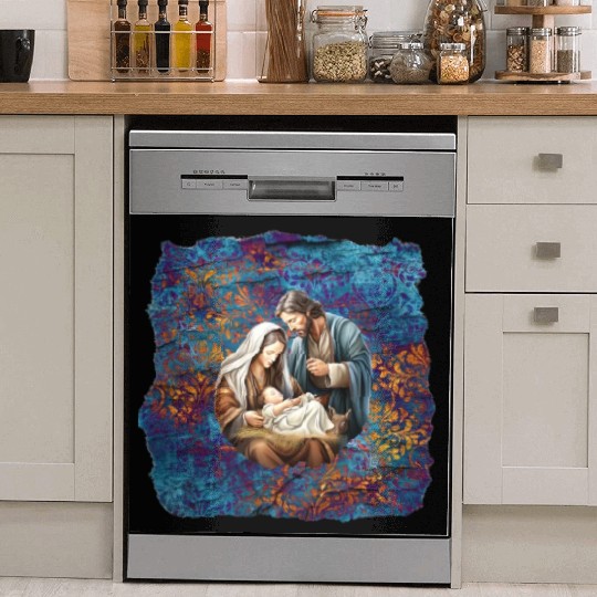 Nativity scene with Mary Joseph Baby Jesus Dish Washer Covers