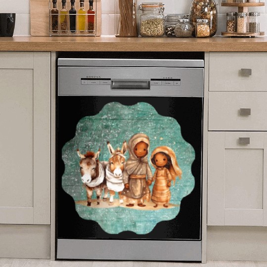 Christmas Nativity Scene Shepherds and Sheep Dish Washer Covers