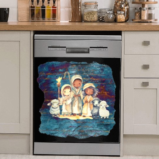 Christmas Nativity Scene Shepherds and Sheep Dish Washer Covers