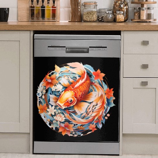 Koi Fish Mandala Art Dish Washer Covers