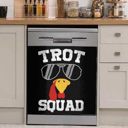 Running Turkey Sunglasses Trot Squad Thanksgiving Dish Washer Covers