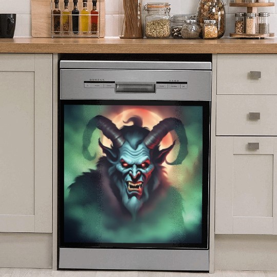 Krampus in Green Fog Dish Washer Covers