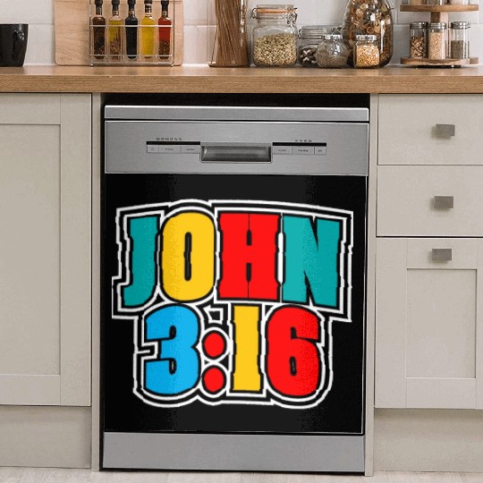 John 3:16 Love Jesus Bible Text Christian Dish Washer Covers