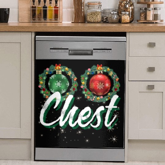 Chest Nuts Christmas Couple Funny Matching Dish Washer Covers