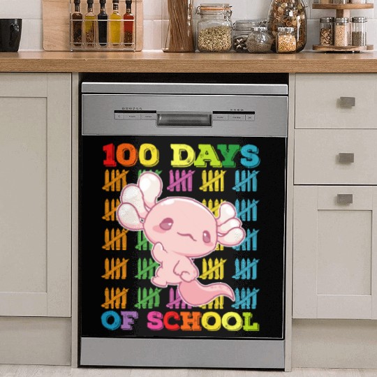 100 Days Of School Axolotl Teacher Dish Washer Covers
