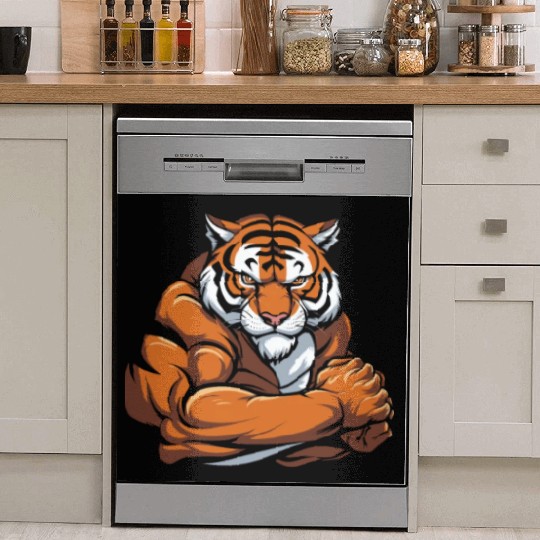 Workout Gym Tiger Dish Washer Covers