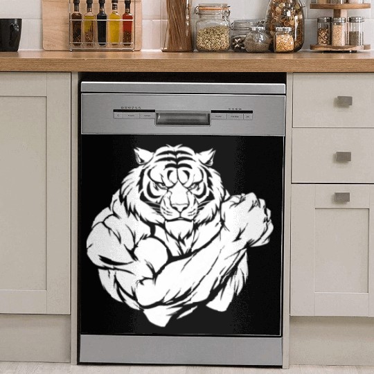 Workout Gym Tiger Dish Washer Covers