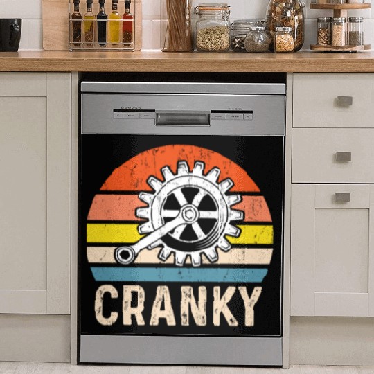 Cranky Vintage Sun funny Bicycle Lovers Dish Washer Covers