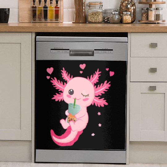 Boba Tea Bubble Tea Milk Tea Axolotl Dish Washer Covers