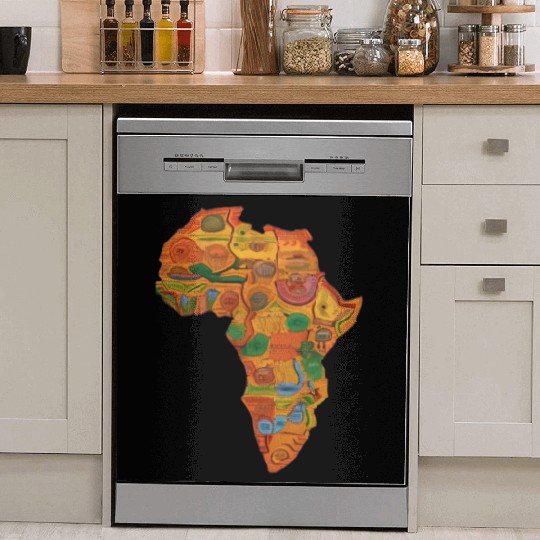Colourful African Map For Afrocentric Lovers. Dish Washer Covers