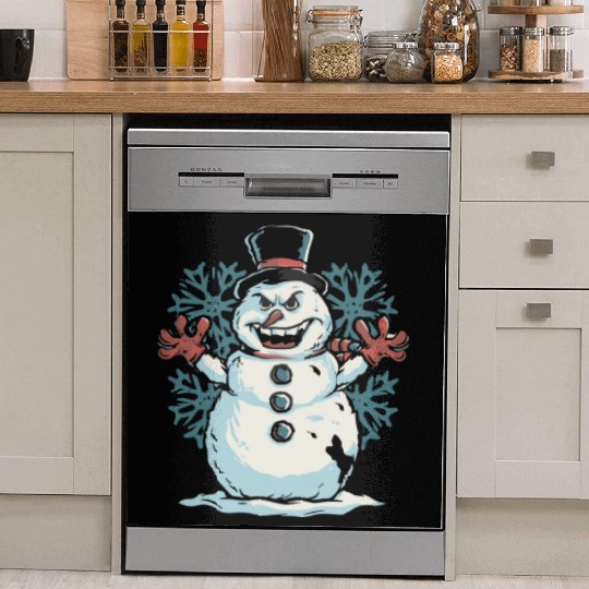 frosty snowman creepy Dish Washer Covers