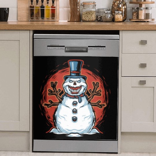 frosty snowman creepy Dish Washer Covers