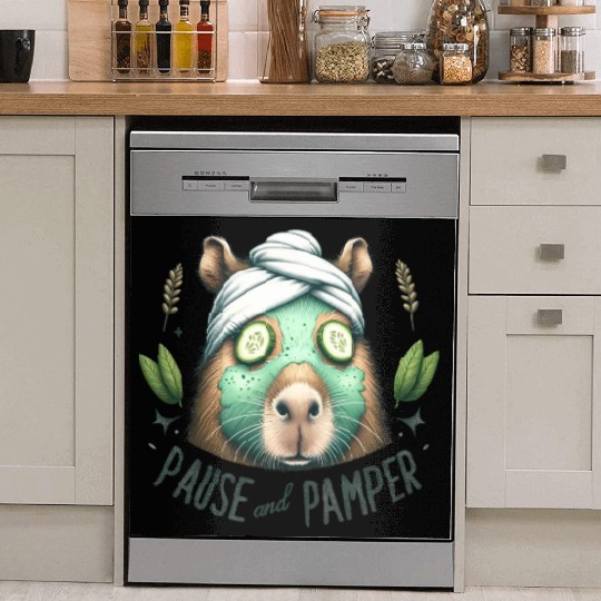 Pause and Pamper Capybara Spa Day Dish Washer Covers