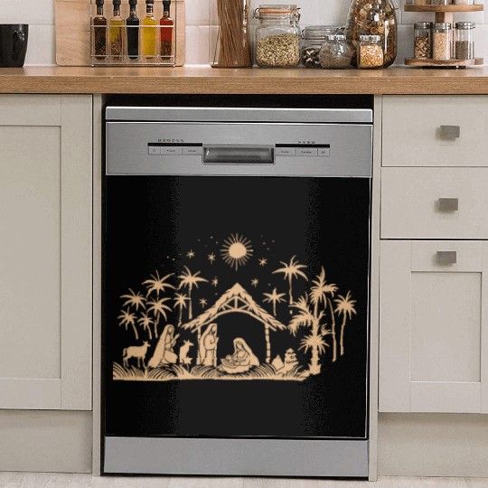Nativity Scene with Mary Joseph Baby Jesus Dish Washer Covers