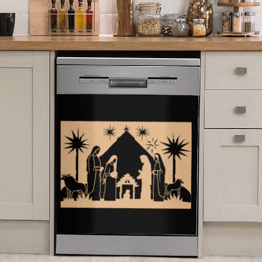 Nativity Scene with Mary Joseph Baby Jesus Dish Washer Covers