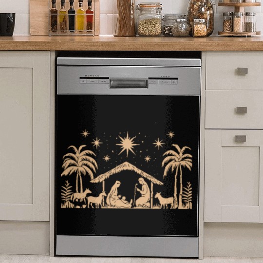 Nativity Scene with Mary Joseph Baby Jesus Dish Washer Covers