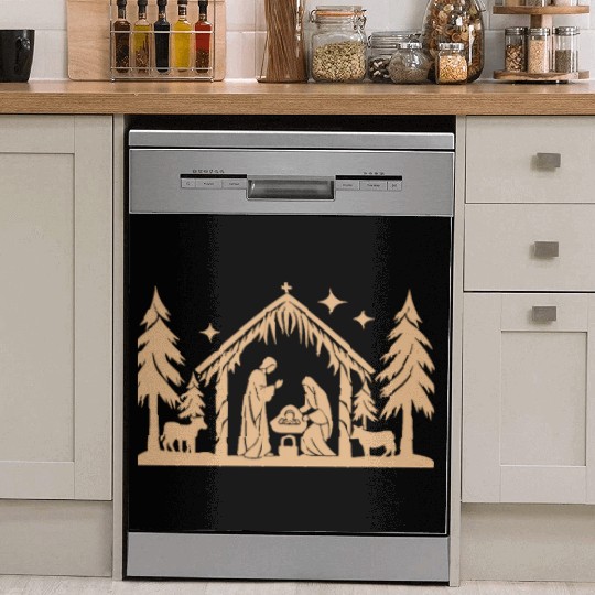 Nativity Scene with Mary Joseph Baby Jesus Dish Washer Covers