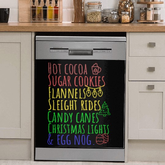 Hot cocoa sugar cookies Christmas lights Dish Washer Covers