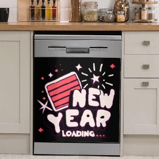 NYE New Year Loading Cheers To Festive New Year's Dish Washer Covers