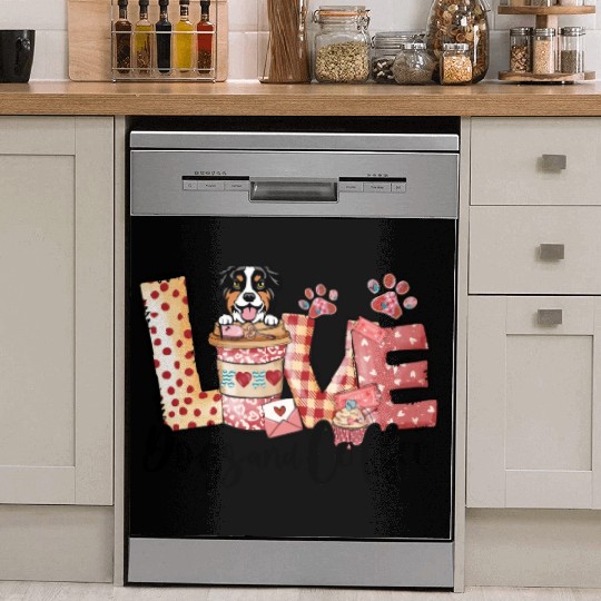 Australian Shephard Dog Coffee Lover Valentines Da Dish Washer Covers