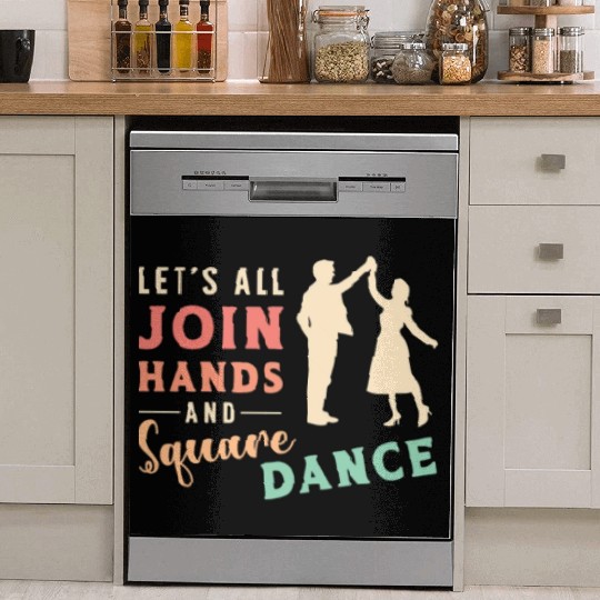 Square Dancing Let's All Join Hands And Barn Dance Dish Washer Covers