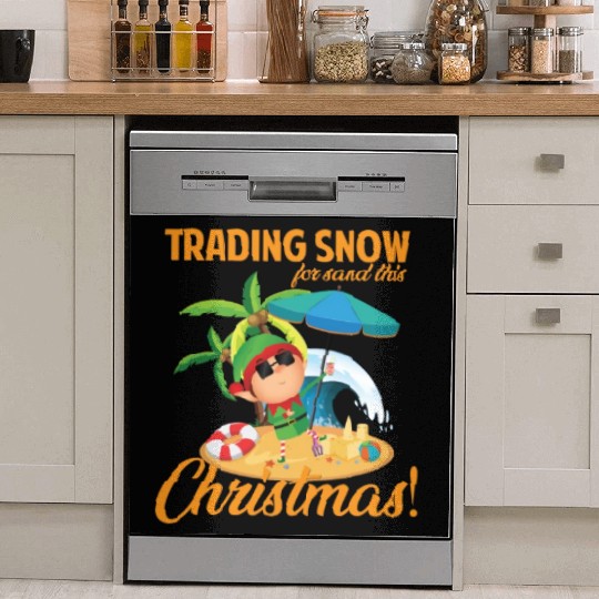 Elf Vacation - Sunny Christmas Fun Dish Washer Covers